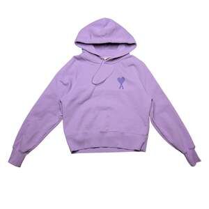 AMI Alexandre Mattiussi Pair Purple Ami De Coeur Big Patch Hoodie Medium